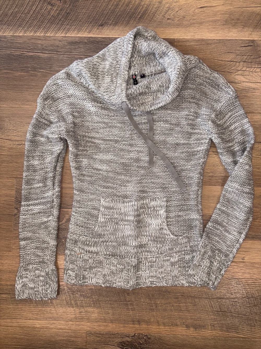 Poof! Heather Gray Cowl Neck Pullover Sweater